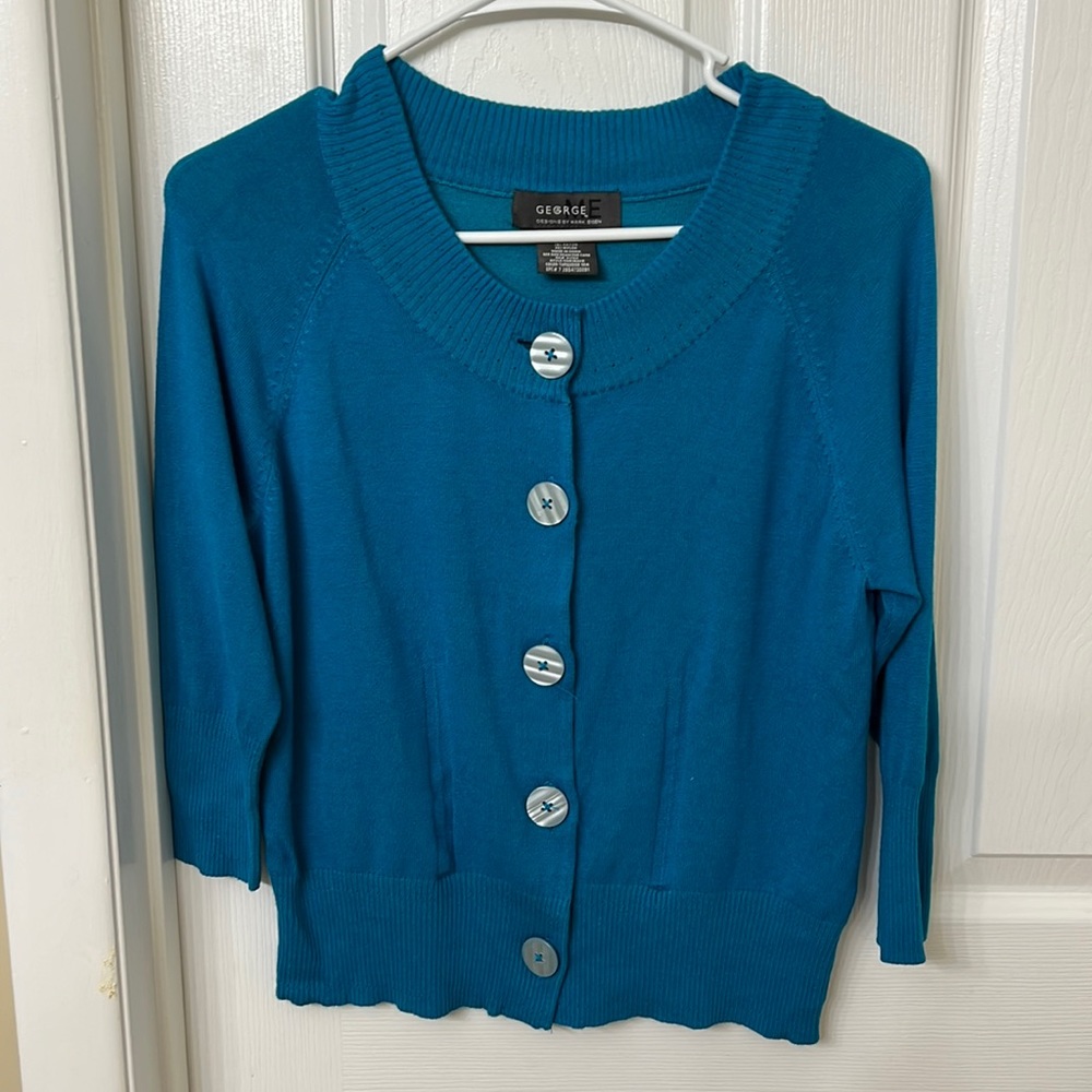 George by Mark Eisen blue cardigan